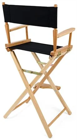Wooden Director's Chair, Folding, 29" High Canvas Seat - Black -UZI Business Furniture Shop drtrbarbk.ra2 preview