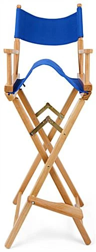 Folding Directors Chair, Folding, 29" High Canvas Seat - Blue 5 Folding Directors Chair, Folding, 29" High Canvas Seat - Blue - Image 5