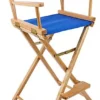 Folding Directors Chair, Folding, 29" High Canvas Seat - Blue