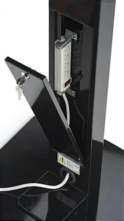 TV Stand For Floor With Power Strip, Fits Monitors 10 - 60-In, Angled Design - Black -UZI Business Furniture Shop drtv3260bk.ra8 preview