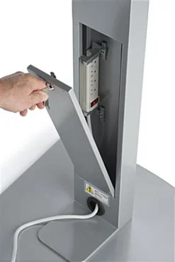 TV Stand For Floor With Power Strip, Fits Monitors 10 - 60-In, Angled Design - Silver -UZI Business Furniture Shop drtv3260sv.ra8 preview