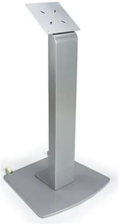 TV Stand For Floor With Power Strip, Fits Monitors 10 - 60-In, Angled Design - Silver