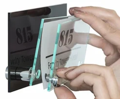 Workshop Series 6 X 3 Door Sign W/ Acrylic Plates, Standoffs & Film Sheets – Black -UZI Business Furniture Shop dsign63bd.ra4 preview