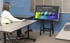 41"H Mobile Folding TV Easel With Wheels & Grip Handles For Monitors 32"-55" - Black -UZI Business Furniture Shop dssfdbk.ra8 preview