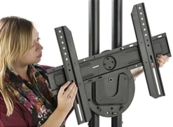 Dual TV Stand With Two Rotating Brackets Fits Monitors 32” – 70” - Black -UZI Business Furniture Shop dstand2bk.ra5 preview