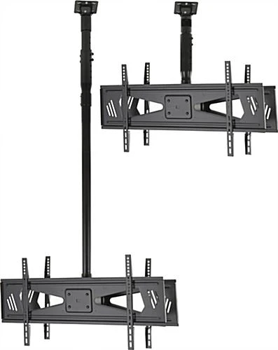 Ceiling TV Mount For 2 Screens 37” To 70”, Double Sided, Height, Tilt, & Pan - Black 1 Ceiling TV Mount For 2 Screens 37” To 70”, Double Sided, Height, Tilt, & Pan - Black
