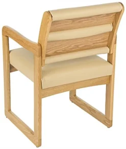 Waiting Room Chair With Light Oak Finish & Smooth Upholstery – Cream -UZI Business Furniture Shop dw11lovc.ra2 preview