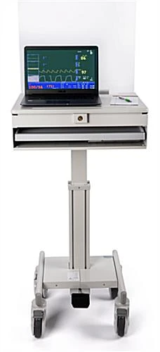 Medical Laptop Cart With Sneeze Shield, Acrylic, Screw-On - Clear 5 Medical Laptop Cart With Sneeze Shield, Acrylic, Screw-On - Clear - Image 5