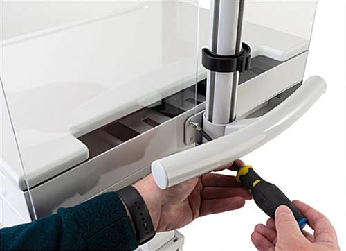 Medical Computer Cart With Sneeze Shield, Acrylic, Screw-On – Gray 5 Medical Computer Cart With Sneeze Shield, Acrylic, Screw-On – Gray - Image 5