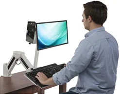 Monitor Arm With Keyboard Tray For Sitting Or Standing -UZI Business Furniture Shop dwssw02wt.ra10 preview