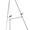 Display Easel For Floor With Clamp For Flip Charts, Adjustable Height - Silver