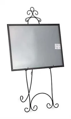 Floor Easel With Ornate Details, Height Adjustable Pegs, 27 X 71-1/4 Inches - Black 6 Floor Easel With Ornate Details, Height Adjustable Pegs, 27 X 71-1/4 Inches - Black -UZI Business Furniture Shop eas5199blk.ra2 preview