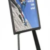 22 X 28 Poster Frame With Bifold Floor Easel, Height Adjustable Display Pegs - Black