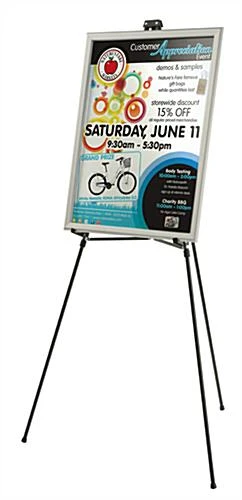 Display Easel For Floor Or Counter, 34 To 64" Adjustable Height, Portable - Black