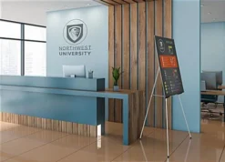 Display Easel For Floor Or Counter, 34" To 64" Adjustable Height, Portable - Silver -UZI Business Furniture Shop easel3364sv.ra7 preview