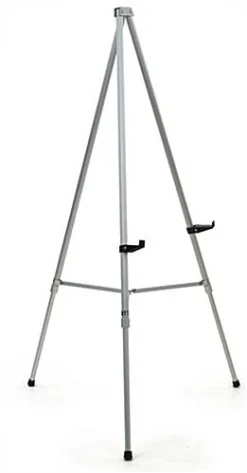 Display Easel For Floor Or Counter, 34" To 64" Adjustable Height, Portable - Silver