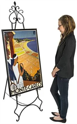 Floor Easel With Decorative Details, 2 Sets Of Height Adjustable Pegs – Black -UZI Business Furniture Shop easscrl65b.ra3 preview