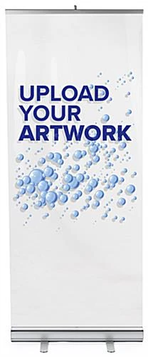 Retractable Sneeze Shield, Floor Standing, Custom Graphics - Clear