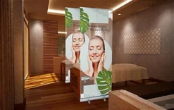 Retractable Sneeze Shield, Floor Standing, Custom Graphics - Clear 14 Retractable Sneeze Shield, Floor Standing, Custom Graphics - Clear -UZI Business Furniture Shop ecbst33clspa enviro preview