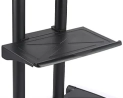 TV Stand W/ Shelf, Fits Monitors 65 To 80", Camera Tray & AV Shelf, Wheels – Black -UZI Business Furniture Shop em6580bk.ra3 preview