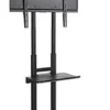 TV Stand W/ Shelf, Fits Monitors 65 To 80", Camera Tray & AV Shelf, Wheels – Black