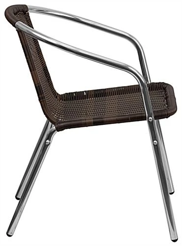 Flash Furniture 17” Seat Height Rattan & Metal Indoor/Outdoor Chair – Dark Brown 2 Flash Furniture 17” Seat Height Rattan & Metal Indoor/Outdoor Chair – Dark Brown - Image 2