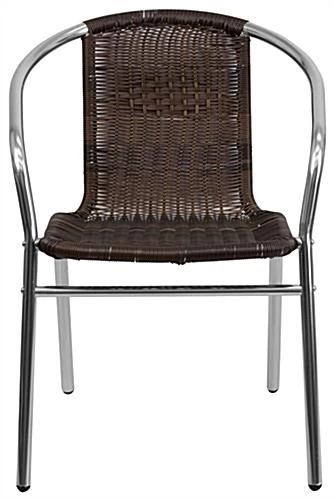 Flash Furniture 17” Seat Height Rattan & Metal Indoor/Outdoor Chair – Dark Brown 4 Flash Furniture 17” Seat Height Rattan & Metal Indoor/Outdoor Chair – Dark Brown - Image 4