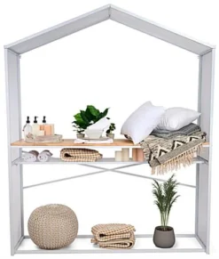 67"w X 40"h Bar Table W/ Mesh Canopy, Storage Shelf, Wood Countertop - White 13 67"w X 40"h Bar Table W/ Mesh Canopy, Storage Shelf, Wood Countertop - White -UZI Business Furniture Shop fdcasalc.ra1 preview