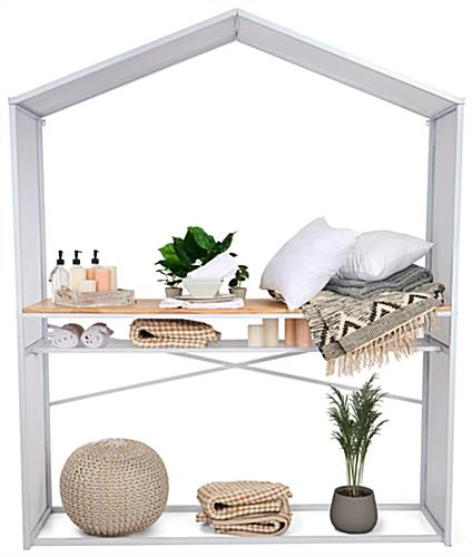 67"w X 40"h Bar Table W/ Mesh Canopy, Storage Shelf, Wood Countertop - White 4 67"w X 40"h Bar Table W/ Mesh Canopy, Storage Shelf, Wood Countertop - White - Image 4