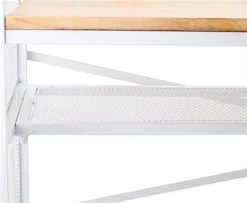 67"w X 40"h Bar Table W/ Mesh Canopy, Storage Shelf, Wood Countertop - White 12 67"w X 40"h Bar Table W/ Mesh Canopy, Storage Shelf, Wood Countertop - White -UZI Business Furniture Shop fdcasalc.ra2 preview