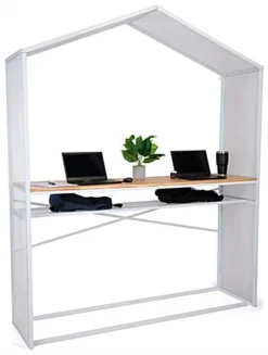 67"w X 40"h Bar Table W/ Mesh Canopy, Storage Shelf, Wood Countertop - White 14 67"w X 40"h Bar Table W/ Mesh Canopy, Storage Shelf, Wood Countertop - White -UZI Business Furniture Shop fdcasalc.ra8 preview