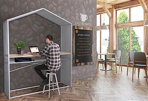 67"w X 40"h Bar Table W/ Mesh Canopy, Storage Shelf, Wood Countertop - White 8 67"w X 40"h Bar Table W/ Mesh Canopy, Storage Shelf, Wood Countertop - White - Image 8