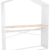 67"w X 40"h Bar Table W/ Mesh Canopy, Storage Shelf, Wood Countertop - White