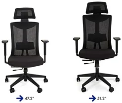 Mobile Office Chair W/ Adjustable Armrests, Lumbar Support, Tilting Back - Black -UZI Business Furniture Shop fdchmo.ra2 preview