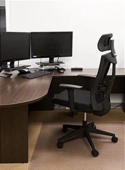 Mobile Office Chair W/ Adjustable Armrests, Lumbar Support, Tilting Back - Black -UZI Business Furniture Shop fdchmo.ra5 preview