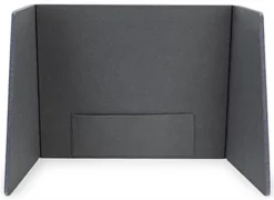 50" W X 20" H Tri-Fold Fabric Desk Divider W/ Pocket - Gray -UZI Business Furniture Shop fdfddgry.ra2 preview