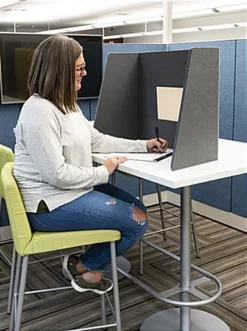 50" W X 20" H Tri-Fold Fabric Desk Divider W/ Pocket - Gray -UZI Business Furniture Shop fdfddgry.ra5 preview