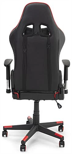47.2"h Gaming Chair With Adjustable Armrests, Lumbar Support, Tilting Backrest - Red 3 47.2"h Gaming Chair With Adjustable Armrests, Lumbar Support, Tilting Backrest - Red - Image 3