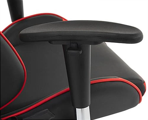 47.2"h Gaming Chair With Adjustable Armrests, Lumbar Support, Tilting Backrest - Red 6 47.2"h Gaming Chair With Adjustable Armrests, Lumbar Support, Tilting Backrest - Red - Image 6
