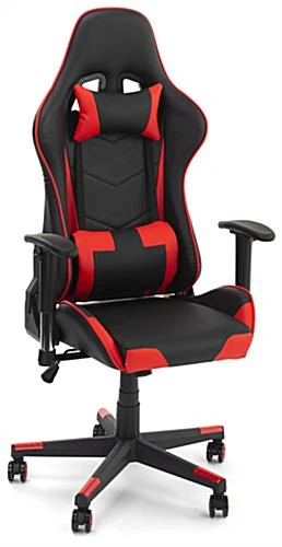 47.2"h Gaming Chair With Adjustable Armrests, Lumbar Support, Tilting Backrest - Red 1 47.2"h Gaming Chair With Adjustable Armrests, Lumbar Support, Tilting Backrest - Red