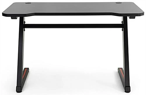 47.25"w Gaming Computer Desk With Z-Shaped Design, Floor Levelers - Black 2 47.25"w Gaming Computer Desk With Z-Shaped Design, Floor Levelers - Black - Image 2