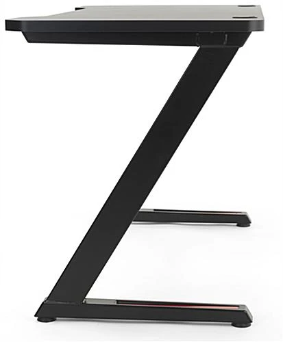 47.25"w Gaming Computer Desk With Z-Shaped Design, Floor Levelers - Black 4 47.25"w Gaming Computer Desk With Z-Shaped Design, Floor Levelers - Black - Image 4