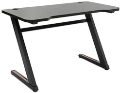 47.25"w Gaming Computer Desk With Z-Shaped Design, Floor Levelers - Black