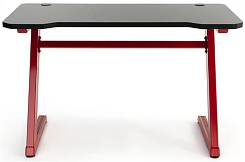 47.25"w Gaming Computer Desk With Z-Shaped Design, Floor Levelers - Red 2 47.25"w Gaming Computer Desk With Z-Shaped Design, Floor Levelers - Red - Image 2