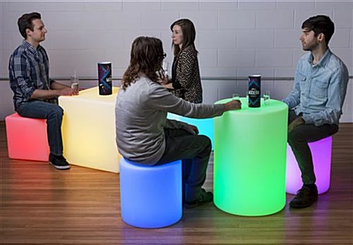 28.75” Round Table W/ LED Lighting, 16 Color Options, Rechargeable Battery - White 4 28.75” Round Table W/ LED Lighting, 16 Color Options, Rechargeable Battery - White - Image 4