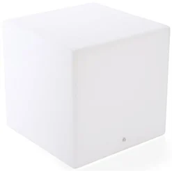23.5” Cube Table W/ LED Lighting, 16 Color Options, Rechargeable Battery - White -UZI Business Furniture Shop fdled23sq.rw preview