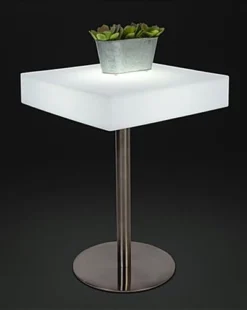 23" X 23" Square LED Table, 16 Color Options, Rechargeable Battery - White -UZI Business Furniture Shop fdledsquar.ra2 preview