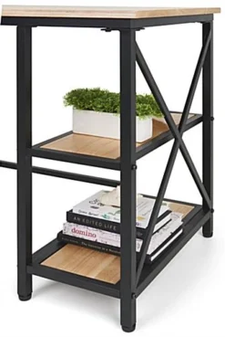 47" W X 22" D X 30" H Wood And Steel Industrial-Style Desk - Natural 11 47" W X 22" D X 30" H Wood And Steel Industrial-Style Desk - Natural -UZI Business Furniture Shop fdxdesknat.ra3 preview