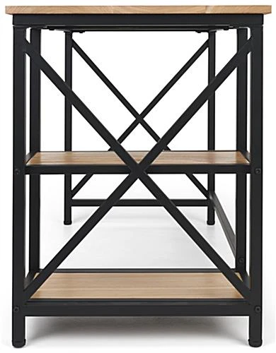 47" W X 22" D X 30" H Wood And Steel Industrial-Style Desk - Natural 6 47" W X 22" D X 30" H Wood And Steel Industrial-Style Desk - Natural - Image 6