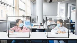 20 X 20 Desktop Sneeze Shield, PVC, Three Panels, Folding, Set Of 10 - Clear -UZI Business Furniture Shop fgcddb20.ra7 preview